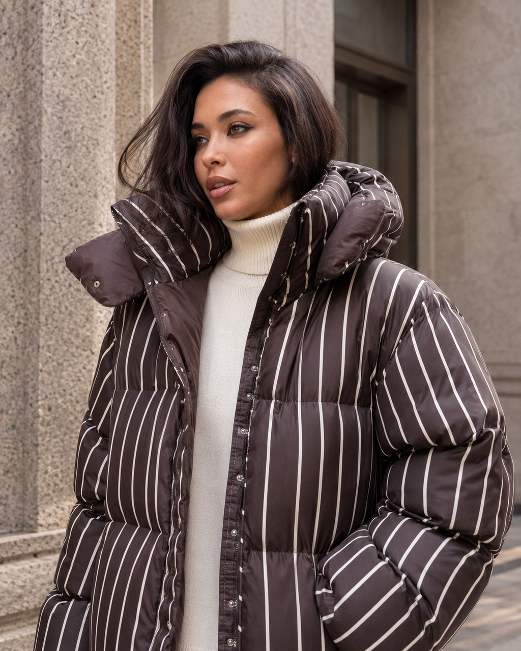 The Pinstripe Puffer